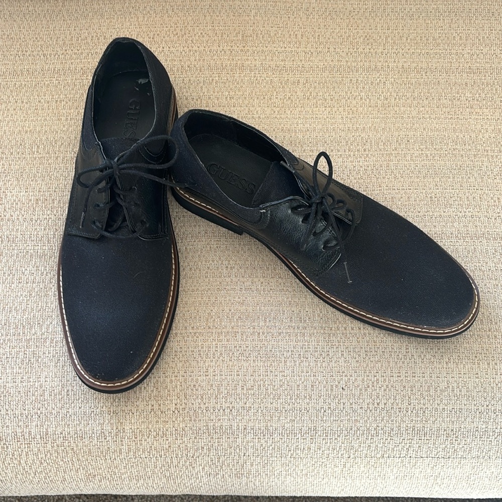 Mens Guess Lace Up Black Shoes Jessy Size 10 Oxford